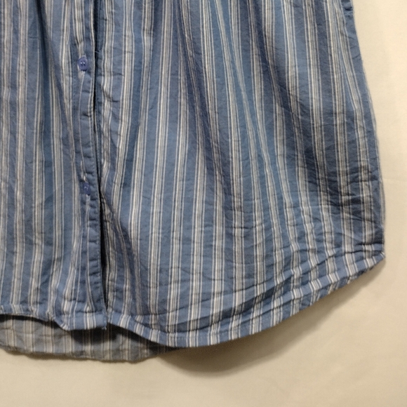 Japna Stripped Shirt Dress Women's S Blue Boho Retro 90s Y2K Casual Beach - Picture 5 of 10